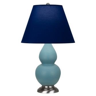 Small Double Gourd One Light Accent Lamp in Matte Steel Blue Glazed Ceramic w/Antique Silver (165|MOB52N)