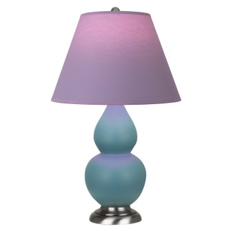 Small Double Gourd One Light Accent Lamp in Matte Steel Blue Glazed Ceramic w/Antique Silver (165|MOB52L)