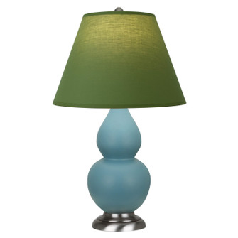 Small Double Gourd One Light Accent Lamp in Matte Steel Blue Glazed Ceramic w/Antique Silver (165|MOB52G)