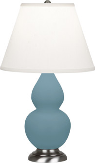 Small Double Gourd One Light Accent Lamp in Matte Steel Blue Glazed Ceramic w/Antique Silver (165|MOB52)