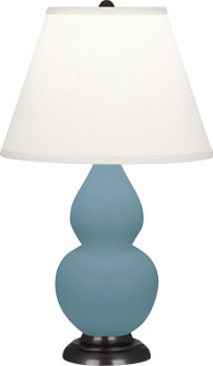 Small Double Gourd One Light Accent Lamp in Matte Steel Blue Glazed Ceramic w/Deep Patina Bronze (165|MOB51)