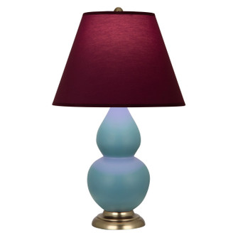 Small Double Gourd One Light Accent Lamp in Matte Steel Blue Glazed Ceramic w/Antique Natural Brass (165|MOB50P)