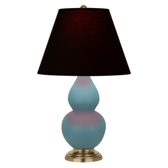 Small Double Gourd One Light Accent Lamp in Matte Steel Blue Glazed Ceramic w/Antique Natural Brass (165|MOB50K)