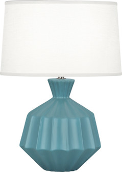Small Orion One Light Table Lamp in Matte Steel Blue Glazed Ceramic (165|MOB18)