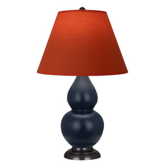 Small Double Gourd One Light Accent Lamp in Matte Midnight Blue Glazed Ceramic w/Deep Patina Bronze (165|MMB51T)