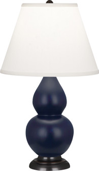 Small Double Gourd One Light Accent Lamp in Matte Midnight Blue Glazed Ceramic w/Deep Patina Bronze (165|MMB51)