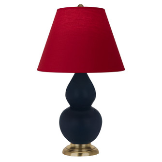 Small Double Gourd One Light Accent Lamp in Matte Midnight Blue Glazed Ceramic w/Antique Natural Brass (165|MMB50R)