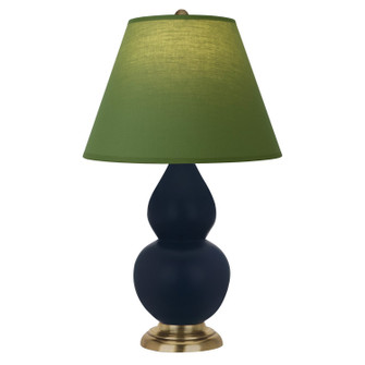 Small Double Gourd One Light Accent Lamp in Matte Midnight Blue Glazed Ceramic w/Antique Natural Brass (165|MMB50G)