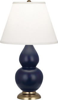 Small Double Gourd One Light Accent Lamp in Matte Midnight Blue Glazed Ceramic w/Antique Natural Brass (165|MMB50)