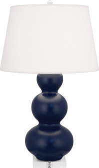 Triple Gourd One Light Table Lamp in Matte Midnight Blue Glazed Ceramic w/Lucite (165|MMB43)