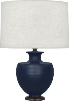 Michael Berman Atlas One Light Table Lamp in Matte Midnight Blue Glazed Ceramic/Deep Patina Bronze (165|MMB22)