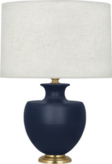Michael Berman Atlas One Light Table Lamp in Matte Midnght Blue Ceramic w/Modern Brass (165|MMB21)
