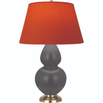 Double Gourd One Light Table Lamp in Matte Ash Glazed Ceramic w/Antique Natural Brass (165|MCR55T)