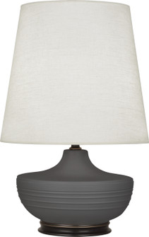 Michael Berman Nolan One Light Table Lamp in Matte Ash Glazed Ceramic w/Deep Patina Bronze (165|MCR25)