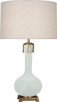 Athena One Light Table Lamp in Matte Celadon Glazed Ceramic w/Aged Brass (165|MCL92)