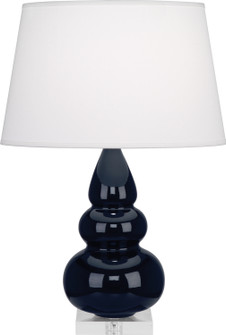 Small Triple Gourd One Light Accent Lamp in Midnight Blue Glazed Ceramic w/Lucite (165|MB33X)