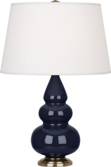 Small Triple Gourd One Light Accent Lamp in Midnight Blue Glazed Ceramic w/Antique Natural Brass (165|MB30X)