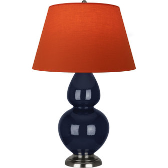 Double Gourd One Light Table Lamp in Midnight Blue Glazed Ceramic w/Antique Silver (165|MB22T)