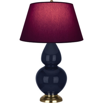 Double Gourd One Light Table Lamp in Midnight Blue Glazed Ceramic w/Antique Natural Brass (165|MB20P)