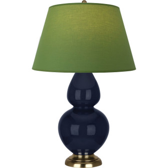Double Gourd One Light Table Lamp in Midnight Blue Glazed Ceramic w/Antique Natural Brass (165|MB20G)