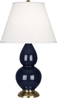 Small Double Gourd One Light Accent Lamp in Midnight Blue Glazed Ceramic w/Antique Natural Brass (165|MB10X)