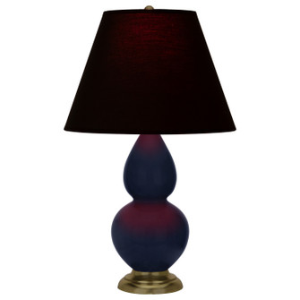Small Double Gourd One Light Accent Lamp in Midnight Blue Glazed Ceramic w/Antique Natural Brass (165|MB10K)