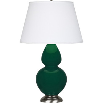 Double Gourd One Light Table Lamp in Jungle Glazed Ceramic w/Antique Silver (165|JU22X)