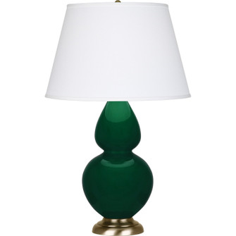 Double Gourd One Light Table Lamp in Jungle Glazed Ceramic w/Antique Natural Brass (165|JU20X)