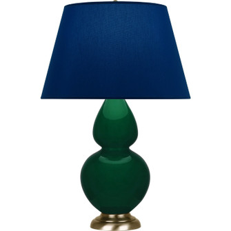 Double Gourd One Light Table Lamp in Jungle Glazed Ceramic w/Antique Natural Brass (165|JU20N)