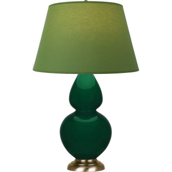 Double Gourd One Light Table Lamp in Jungle Glazed Ceramic w/Antique Natural Brass (165|JU20G)