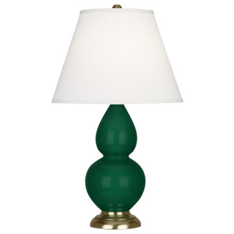 Small Double Gourd One Light Accent Lamp in Jungle Glazed Ceramic w/Antique Natural Brass (165|JU10X)
