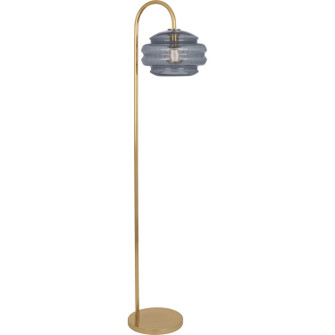Horizon One Light Floor Lamp in Modern Brass w/ Smoke Gray Glass (165|GY63)