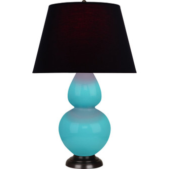 Double Gourd One Light Table Lamp in Egg Blue Glazed Ceramic w/Deep Patina Bronze (165|EB21K)