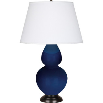 Double Gourd One Light Table Lamp in Cobalt Glazed Ceramic w/Deep Patina Bronze (165|CT21X)