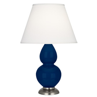 Small Double Gourd One Light Accent Lamp in Cobalt Glazed Ceramic w/Antique Silver (165|CT12X)