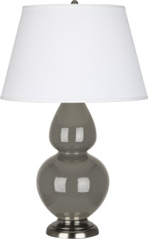 Double Gourd One Light Table Lamp in Ash Glazed Ceramic w/Antique Silver (165|CR22X)