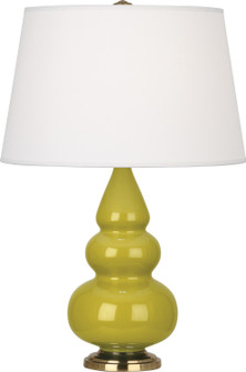 Small Triple Gourd One Light Accent Lamp in Citron Glazed Ceramic w/Antique Natural Brass (165|CI30X)