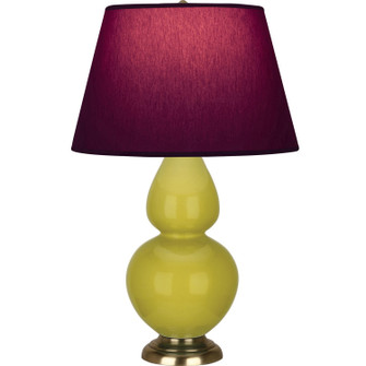 Double Gourd One Light Table Lamp in Citron Glazed Ceramic w/Antique Natural Brass (165|CI20P)