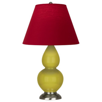 Small Double Gourd One Light Accent Lamp in Citron Glazed Ceramic w/Antique Silver (165|CI12R)