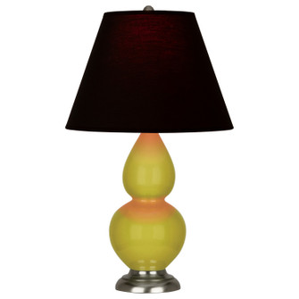 Small Double Gourd One Light Accent Lamp in Citron Glazed Ceramic w/Antique Silver (165|CI12K)