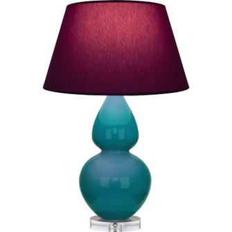 Double Gourd One Light Table Lamp in Peacock Glazed Ceramic w/Lucite (165|A753P)