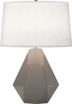 Delta One Light Table Lamp in Smokey Taupe Glazed Ceramic w/Polished Nickel (165|942)