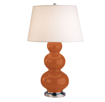 Triple Gourd One Light Table Lamp in Pumpkin Glazed Ceramic w/Antique Silver (165|352X)