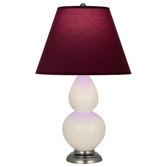 Small Double Gourd One Light Accent Lamp in Bone Glazed Ceramic w/Antique Silver (165|1776P)