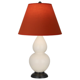 Small Double Gourd One Light Accent Lamp in Bone Glazed Ceramic w/Deep Patina Bronze (165|1775T)