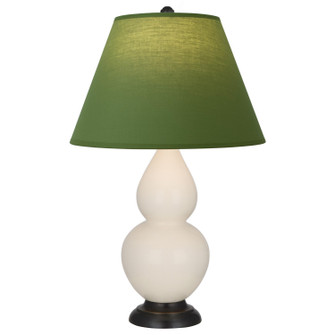 Small Double Gourd One Light Accent Lamp in Bone Glazed Ceramic w/Deep Patina Bronze (165|1775G)
