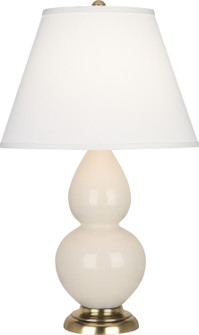 Small Double Gourd One Light Accent Lamp in Bone Glazed Ceramic w/Antique Natural Brass (165|1774X)