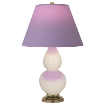 Small Double Gourd One Light Accent Lamp in Bone Glazed Ceramic w/Antique Natural Brass (165|1774L)