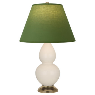 Small Double Gourd One Light Accent Lamp in Bone Glazed Ceramic w/Antique Natural Brass (165|1774G)