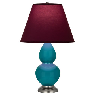 Small Double Gourd One Light Accent Lamp in Peacock Glazed Ceramic w/Antique Silver (165|1773P)